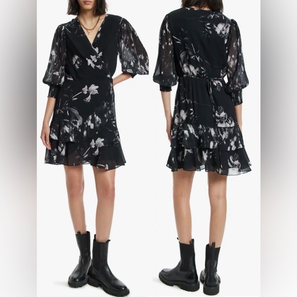 All Saints Dresses & Skirts - NEW AllSaints Ari Pauline Floral Print Faux Wrap Dress sz 0
